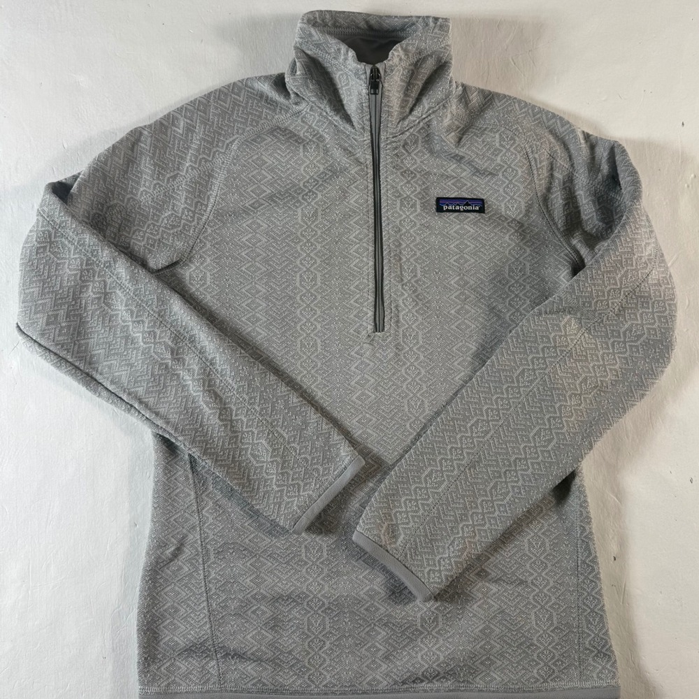 Patagonia Better Sweater 1/4 Zip Geometric‎ Fleece Pullover Small Gray  25523 - Picture 2 of 8